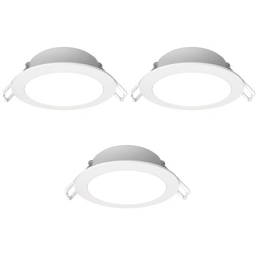 Aigostar - Conjunto de 3 luminárias de embutir para casa de banho LED/4,8W/230V IP65 brancas
