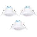 Aigostar - Conjunto de 3 luminárias LED de embutir, 5 W, 230 V, 6500 K, Ø 8,5 cm, branco