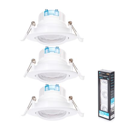 Aigostar - Conjunto de 3 luminárias LED de embutir, 5 W, 230 V, 6500 K, Ø 8,5 cm, branco