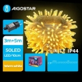 Aigostar - Cordão de luzes LED exterior para Natal 50xLED/8 funções 8m IP44 branco quente