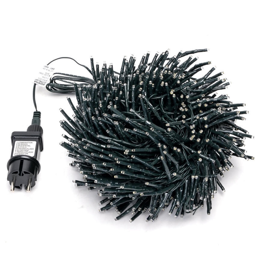 Aigostar - Cordão de Natal LED Exterior 600xLED/8 funções 18m IP44 branco quente