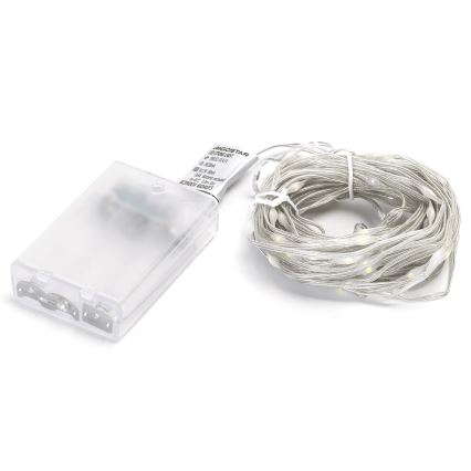 Aigostar - Corrente de Natal LED 100xLED/3xAA 10,3m branco frio