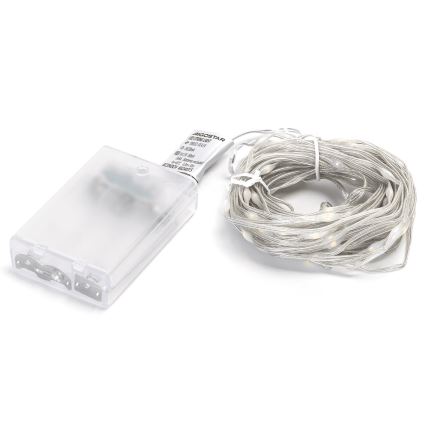Aigostar - Corrente de Natal LED 100xLED/3xAA 10,3m branco quente