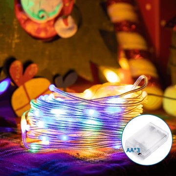 Aigostar - Corrente de Natal LED 100xLED/3xAA 10,3m multicolorida