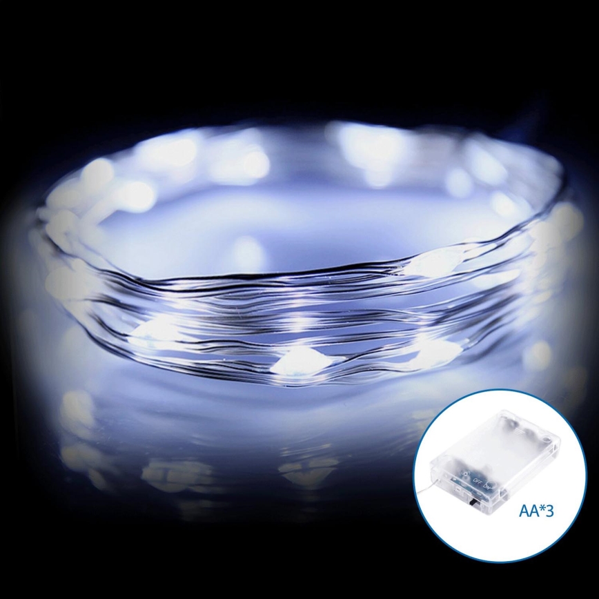 Aigostar - Corrente de Natal LED 20xLED/3xAA 2,3m branco frio