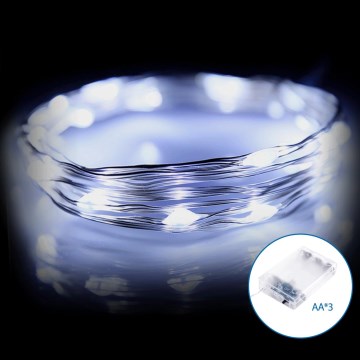 Aigostar - Corrente de Natal LED 50xLED/3xAA 5,3m branco frio