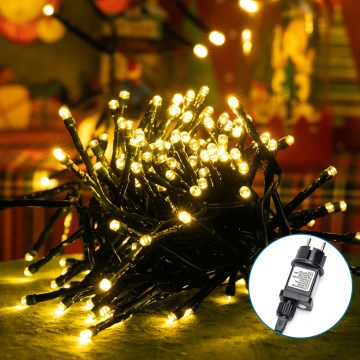 Aigostar - Corrente de Natal LED para exterior 600xLED/8 funções 18m IP44 branco quente