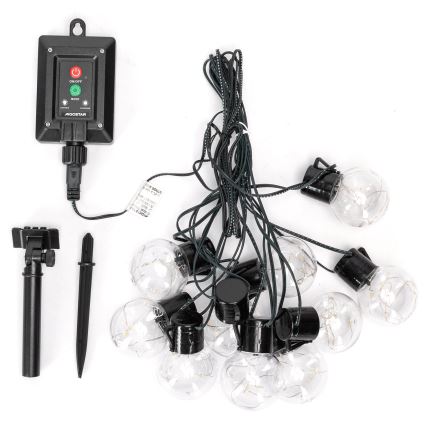Aigostar - Corrente de Natal LED Solar 10xLED/8 funções 6,5m IP65 branco quente
