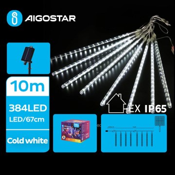 Aigostar - Corrente de Natal LED Solar 384xLED/13m IP65 branco frio