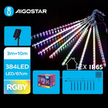 Aigostar - Corrente de Natal LED Solar 384xLED/13m IP65 multicolorida