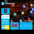 Aigostar - Corrente de Natal LED Solar 50xLED/8 funções 12m IP65 multicolor