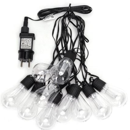 Aigostar - Corrente decorativa exterior LED 10xLED/8m IP44 branco frio