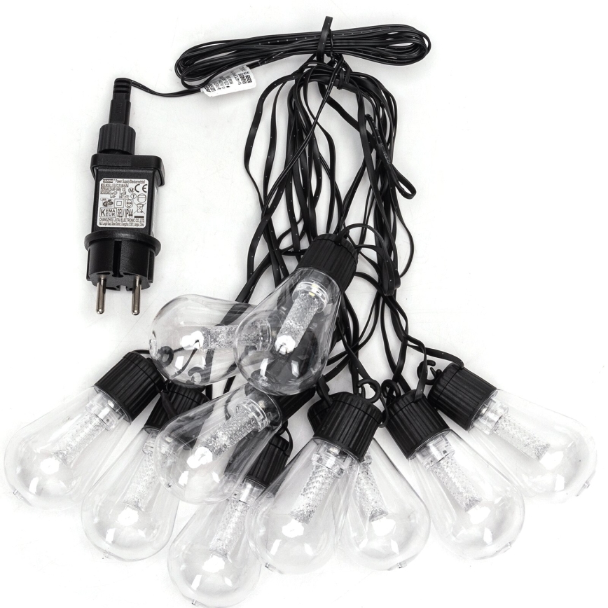 Aigostar - Corrente decorativa exterior LED 10xLED/8m IP44 branco frio