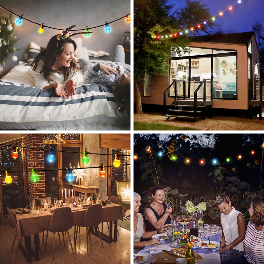 Aigostar - Corrente decorativa exterior LED 10xLED/8m IP44 branco quente