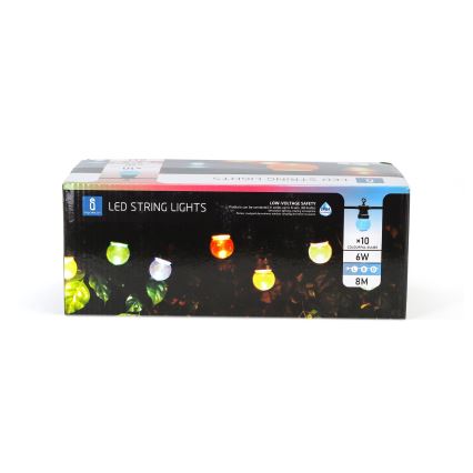 Aigostar - Corrente decorativa exterior LED 10xLED/8m IP44 branco quente