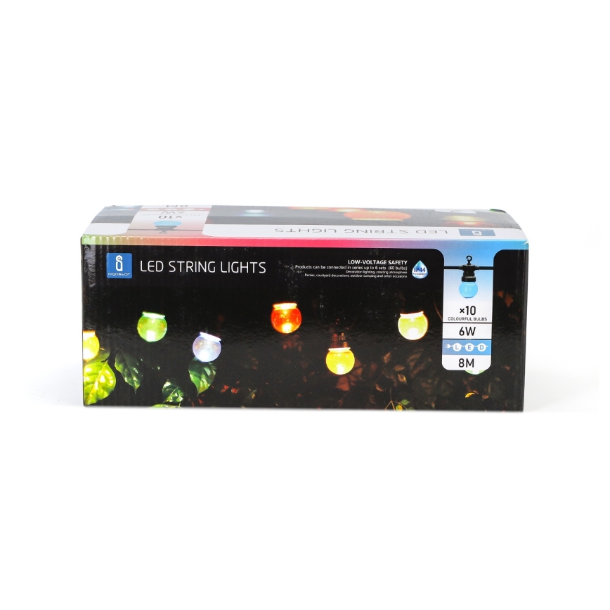 Aigostar - Corrente decorativa exterior LED 10xLED/8m IP44 branco quente