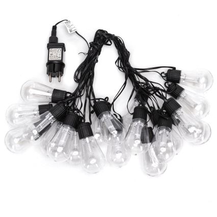 Aigostar - Corrente decorativa exterior LED 20xLED/13m IP44 branco frio
