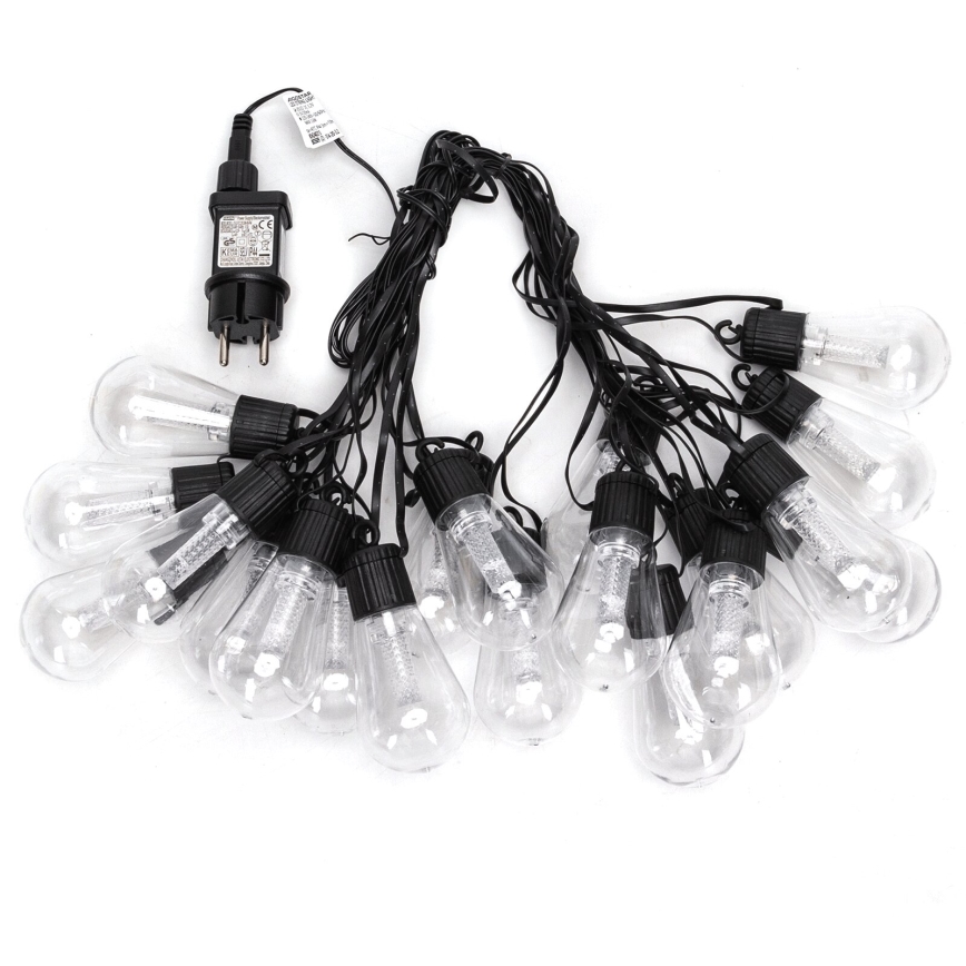 Aigostar - Corrente decorativa exterior LED 20xLED/13m IP44 branco frio