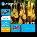 Aigostar - Corrente decorativa exterior LED 50xLED/8 funções 8m IP44 branco quente