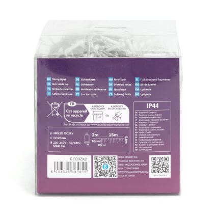 Aigostar - Corrente decorativa exterior LED 75xLED/6W/230V 15x0,6m IP44 branco frio