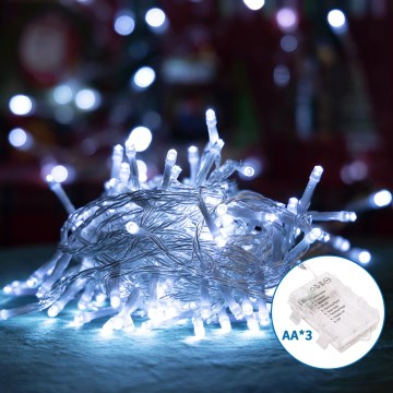 Aigostar - Corrente exterior de Natal LED 100xLED/8 funções 10,3m IP44 branco frio