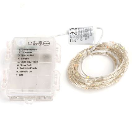 Aigostar - Corrente exterior de Natal LED 100xLED/8 funções 10,3m IP44 multicolor