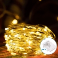 Aigostar -Corrente exterior de Natal LED 100xLED/8 funções 3xAA 10,3m IP44 branco quente