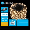 Aigostar - Corrente exterior de Natal LED 100xLED/8 funções 8m IP44 branco quente