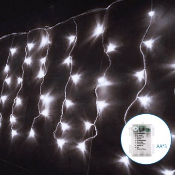 Aigostar - Corrente exterior de Natal LED 100xLED/8 funções 8x0,4m IP44 branco frio