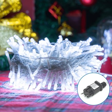 Aigostar - Corrente exterior de Natal LED 150xLED/8 funções 18m IP44 branco frio
