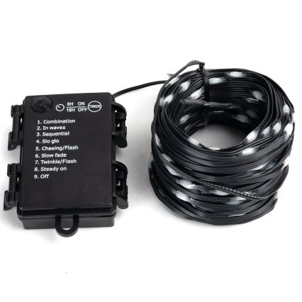 Aigostar -Corrente exterior de Natal LED 150xLED/8 funções 3xAA 15,3m IP44 multicolorida