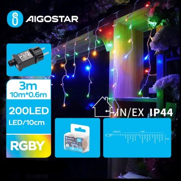 Aigostar - Corrente exterior de Natal LED 200xLED/8 funções 13x0,6m IP44 multicolorida