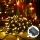 Aigostar - Corrente exterior de Natal LED 200xLED/8 funções 3xAA 10,3m IP44 branco quente