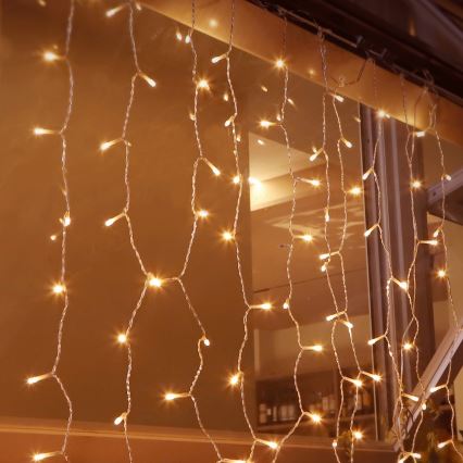 Aigostar - Corrente exterior de Natal LED 200xLED/8 funções 5x2m IP44 branco quente