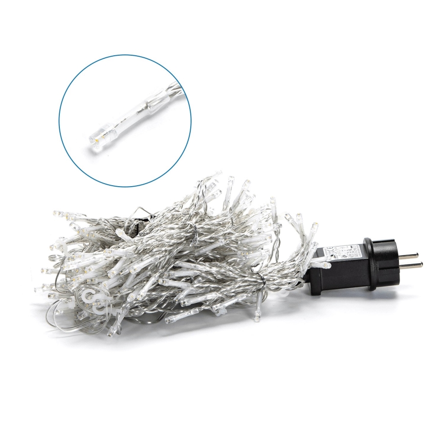 Aigostar - Corrente exterior de Natal LED 200xLED/8 funções 5x2m IP44 branco quente