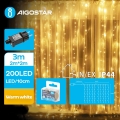 Aigostar - Corrente exterior de Natal LED 200xLED/8 funções 5x2m IP44 branco quente