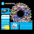 Aigostar - Corrente exterior de Natal LED 200xLED/8 funções 8m IP44 multicolorida