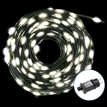 Aigostar - Corrente exterior de Natal LED 300xLED/8 funções 33m IP44 branco frio