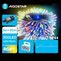 Aigostar - Corrente exterior de Natal LED 300xLED/8 funções 33m IP44 multicolorida