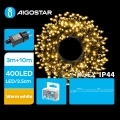 Aigostar - Corrente exterior de Natal LED 400xLED/8 funções 13m IP44 branco quente