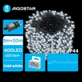 Aigostar - Corrente exterior de Natal LED 400xLED/8 funções 23m IP44 branco frio