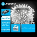 Aigostar - Corrente exterior de Natal LED 500xLED/8 funções 53m IP44 branco frio