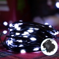 Aigostar -Corrente exterior de Natal LED 50xLED/8 funções 3xAA 5,3m IP44 branco frio