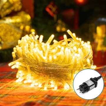 Aigostar - Corrente exterior de Natal LED 50xLED/8 funções 8m IP44 branco quente