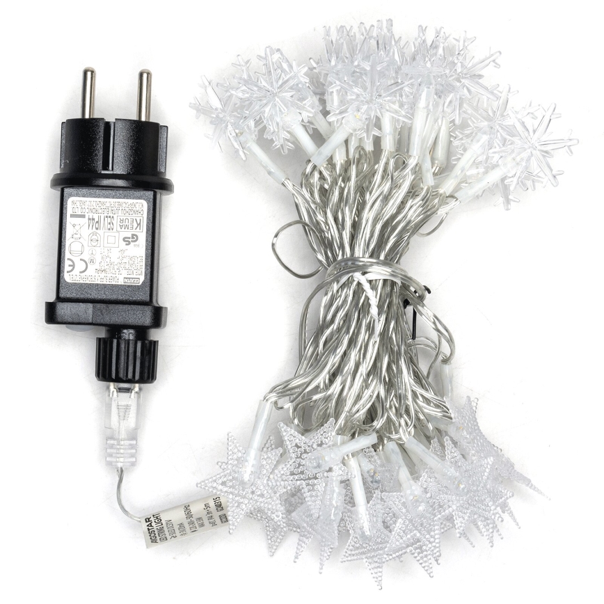 Aigostar - Corrente exterior de Natal LED 50xLED/8 funções 8m IP44 branco quente