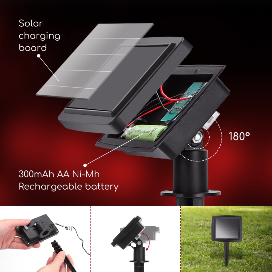 Aigostar - Corrente solar de Natal LED 10xLED/3,8 m IP44 branco frio