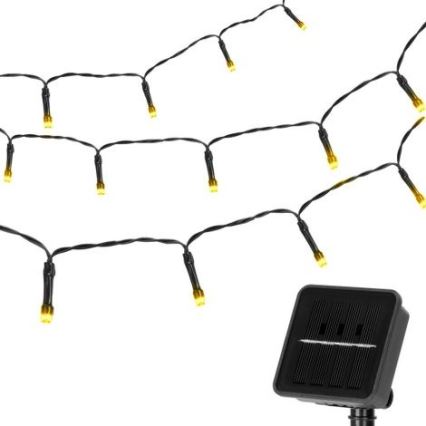 Aigostar - Corrente solar LED 100xLED/12m 300 mAh IP65 branco quente