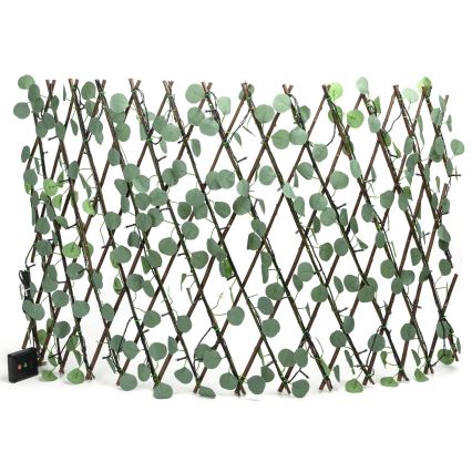 Aigostar - Corrente solar LED 102xLED/2x0,7m IP65 300 mAh branco quente eucalipto