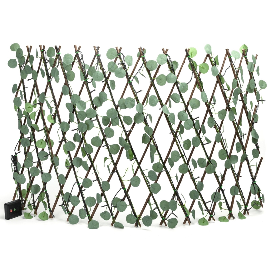 Aigostar - Corrente solar LED 102xLED/2x0,7m IP65 300 mAh branco quente eucalipto