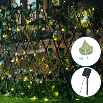 Aigostar - Corrente solar LED 102xLED/2x0,7m IP65 branco quente ivy